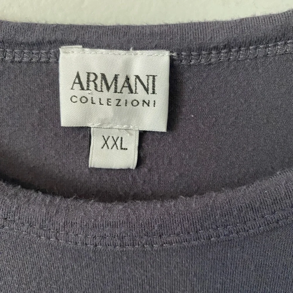 Armani Collezioni Mens XXL Bamboo Blend T-Shirt Charcoal Gray Luxury Italy